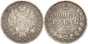 1 Ruble 俄罗斯帝国 (1721 - 1917) 銀 Nicholas I of Russia (1796-1855)