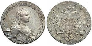 1 Ruble 俄罗斯帝国 (1721 - 1917) 銀 叶卡捷琳娜二世 (1729-1796)