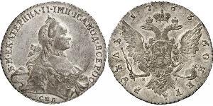1 Ruble 俄罗斯帝国 (1721 - 1917) 銀 叶卡捷琳娜二世 (1729-1796)