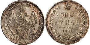 1 Ruble 俄罗斯帝国 (1721 - 1917) 銀 Nicholas I of Russia (1796-1855)