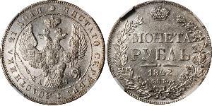1 Ruble 俄罗斯帝国 (1721 - 1917) 銀 Nicholas I of Russia (1796-1855)