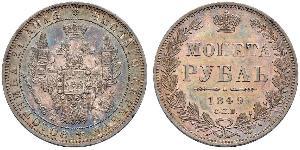 1 Ruble 俄罗斯帝国 (1721 - 1917) 銀 Nicholas I of Russia (1796-1855)