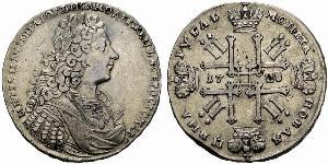 1 Ruble 俄罗斯帝国 (1721 - 1917) 銀 Peter II (1715-1730)