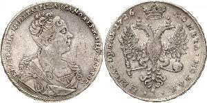 1 Ruble 俄罗斯帝国 (1721 - 1917) 銀 叶卡捷琳娜一世 (1684 - 1727)