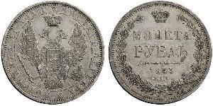1 Ruble 俄罗斯帝国 (1721 - 1917) 銀 Nicholas I of Russia (1796-1855)