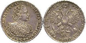 1 Rublo Imperio ruso (1720-1917) Plata Pedro I de Rusia(1672-1725)