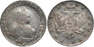 1 Rublo Imperio ruso (1720-1917) Plata Isabel I (1709-1762)