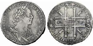 1 Rublo Imperio ruso (1720-1917) Plata Pedro I de Rusia(1672-1725)