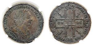 1 Rublo Imperio ruso (1720-1917) Plata Pedro I de Rusia(1672-1725)