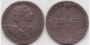 1 Rublo Imperio ruso (1720-1917) Plata Pedro I de Rusia(1672-1725)