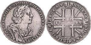 1 Rublo Imperio ruso (1720-1917) Plata Pedro I de Rusia(1672-1725)