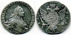 1 Rublo Imperio ruso (1720-1917) Plata Catalina II (1729-1796)