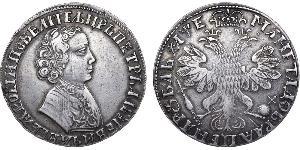 1 Rublo Imperio ruso (1720-1917) Plata Pedro I de Rusia(1672-1725)
