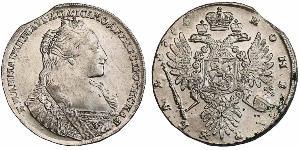 1 Rublo Imperio ruso (1720-1917) Plata Ana Yoánnovna (1693-1740)