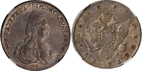1 Rublo Imperio ruso (1720-1917) Plata Catalina II (1729-1796)