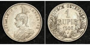 1 Rupee Afrique orientale allemande (1885-1919) Argent Wilhelm II, German Emperor (1859-1941)
