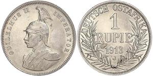 1 Rupee Afrique orientale allemande (1885-1919) Argent Wilhelm II, German Emperor (1859-1941)