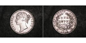 1 Rupee Compagnie anglaise des Indes orientales (1757-1858) Argent Victoria (1819 - 1901)