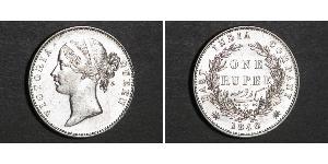 1 Rupee Compagnie anglaise des Indes orientales (1757-1858) Argent Victoria (1819 - 1901)