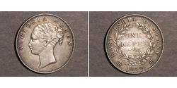 1 Rupee Inde Argent Victoria (1819 - 1901)