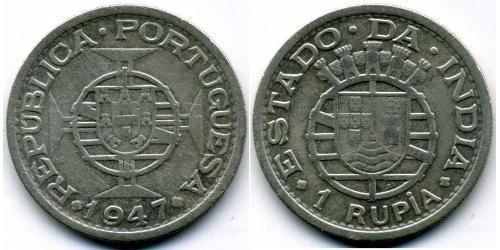 1 Rupee Inde portugaise (1510-1961) Argent 