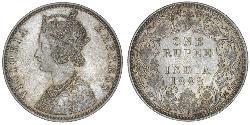 1 Rupee Raj britannique (1858-1947) Argent Victoria (1819 - 1901)