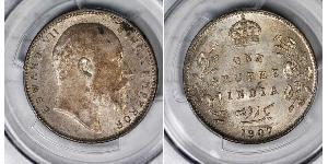 1 Rupee Raj britannique (1858-1947) Argent Édouard VII (1841-1910)
