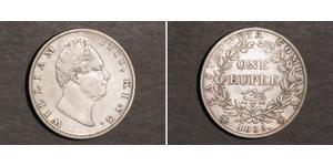 1 Rupee Raj britannique (1858-1947) Argent Guillaume IV (1765-1837)