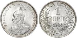 1 Rupee Africa Orientale Tedesca (1885-1919) Argento Wilhelm II, German Emperor (1859-1941)