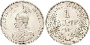 1 Rupee Africa Orientale Tedesca (1885-1919) Argento Wilhelm II, German Emperor (1859-1941)