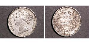 1 Rupee Compagnia Inglese delle Indie Orientali (1757-1858) Argento Vittoria (1819 - 1901)