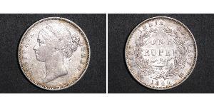 1 Rupee Compagnia Inglese delle Indie Orientali (1757-1858) Argento Vittoria (1819 - 1901)