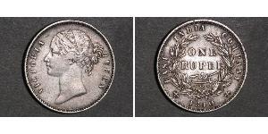 1 Rupee Compagnia Inglese delle Indie Orientali (1757-1858) Argento Vittoria (1819 - 1901)