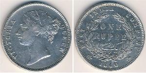 1 Rupee Compagnia Inglese delle Indie Orientali (1757-1858) Argento Vittoria (1819 - 1901)