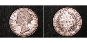 1 Rupee Compagnia Inglese delle Indie Orientali (1757-1858) Argento Vittoria (1819 - 1901)