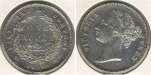 1 Rupee Compagnia Inglese delle Indie Orientali (1757-1858) Argento Vittoria (1819 - 1901)
