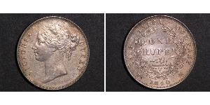 1 Rupee Compagnia Inglese delle Indie Orientali (1757-1858) Argento Vittoria (1819 - 1901)
