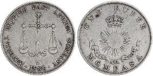 1 Rupee Impero britannico (1497 - 1949) Argento 