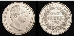 1 Rupee Raj Britannico (1858-1947) Argento Guglielmo IV (1765-1837)