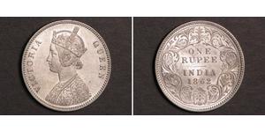 1 Rupee Raj Britannico (1858-1947) Argento Vittoria (1819 - 1901)