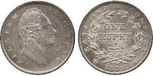 1 Rupee Raj Britannico (1858-1947) Argento Guglielmo IV (1765-1837)