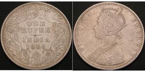 1 Rupee Raj Britannico (1858-1947) Argento Vittoria (1819 - 1901)