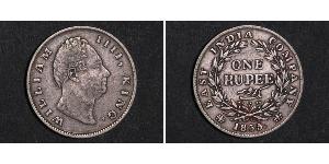 1 Rupee Raj Britannico (1858-1947) Argento Guglielmo IV (1765-1837)