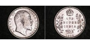 1 Rupee Raj Britannico (1858-1947) Argento Edoardo VII (1841-1910)