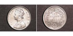 1 Rupee Raj Britannico (1858-1947) Argento Vittoria (1819 - 1901)