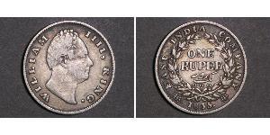 1 Rupee Raj Britannico (1858-1947) Argento Guglielmo IV (1765-1837)