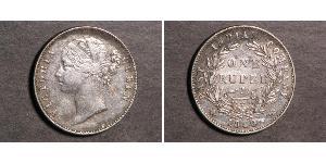1 Rupee Compañía Británica de las Indias Orientales (1757-1858) Plata Victoria (1819 - 1901)
