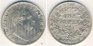 1 Rupee Raj Británico (1858-1947) Plata Guillermo IV (1765-1837)