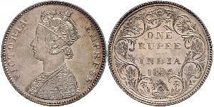 1 Rupee Raj Británico (1858-1947) Plata Victoria (1819 - 1901)
