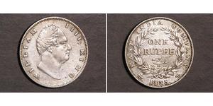 1 Rupee Raj Británico (1858-1947) Plata Guillermo IV (1765-1837)